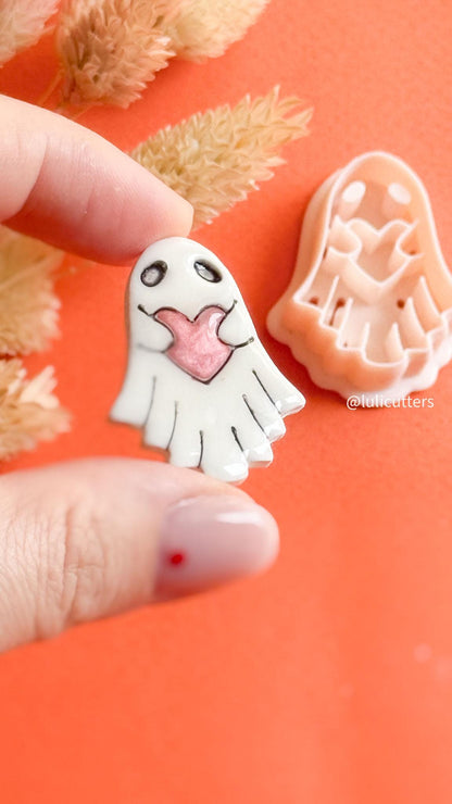 Scalloped Ghost Clay Cutter: Halloween Earring Mold, Polymer Clay Jewelry