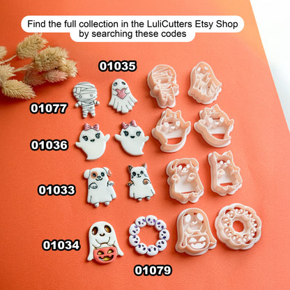 Halloween Ghost Cutter: Polymer Clay Mold for Earrings