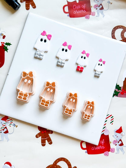 Bow Ghost Polymer Clay Cutter: Halloween Jewelry Supplies