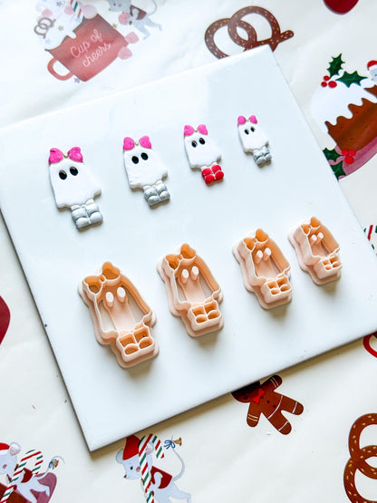 Bow Ghost Polymer Clay Cutter: Halloween Jewelry Supplies