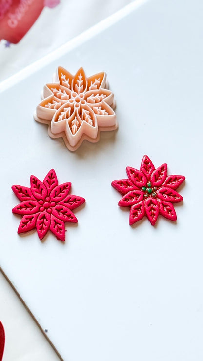 Poinsettia Snowflake Star Polymer Clay Cutter Christmas Holiday Jewelry Making Supplies