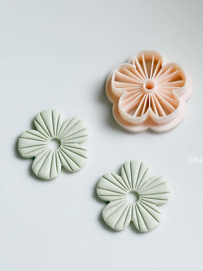 Textured Flower Polymer Clay Cutter: Radiating Petal Design