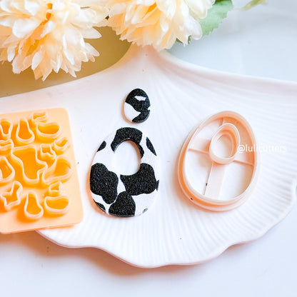 Organic Oval Drop Polymer Clay Cutter Textured Earring Jewelry Making Tool