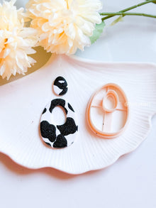 Organic Oval Drop Polymer Clay Cutter Textured Earring Jewelry Making Tool