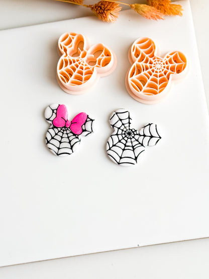 Spiderweb Mouse Head Clay Cutters: Halloween Jewelry Making