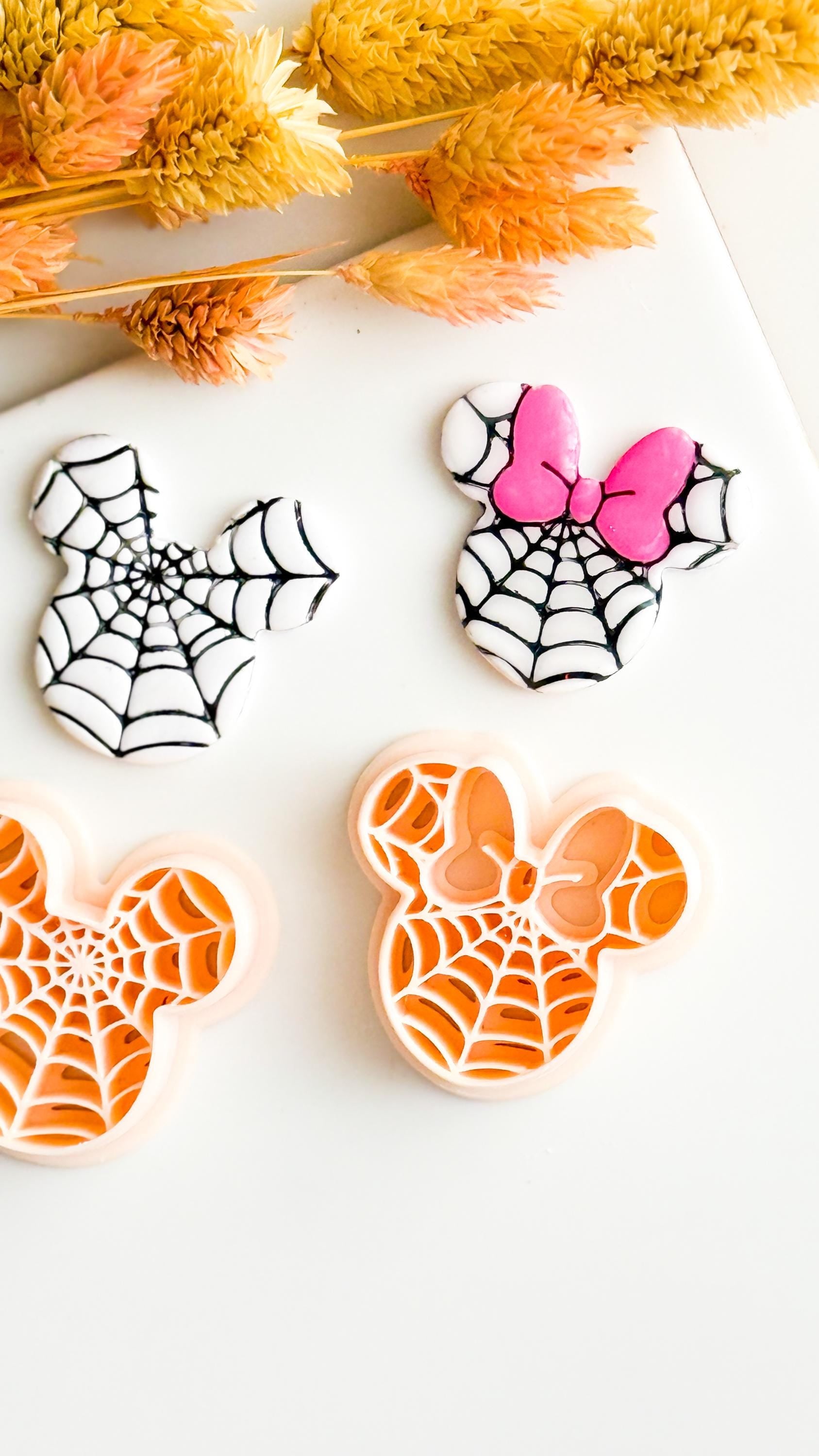 Spiderweb Mouse Head Clay Cutters: Halloween Jewelry Making