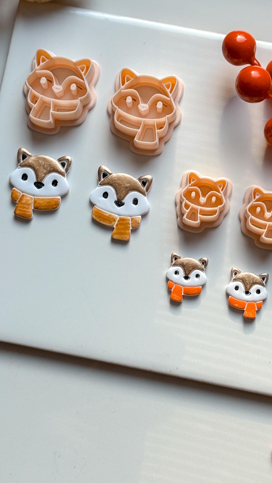 Fox Face Polymer Clay Cutter Winter Scarf Charm and Ornament Tool