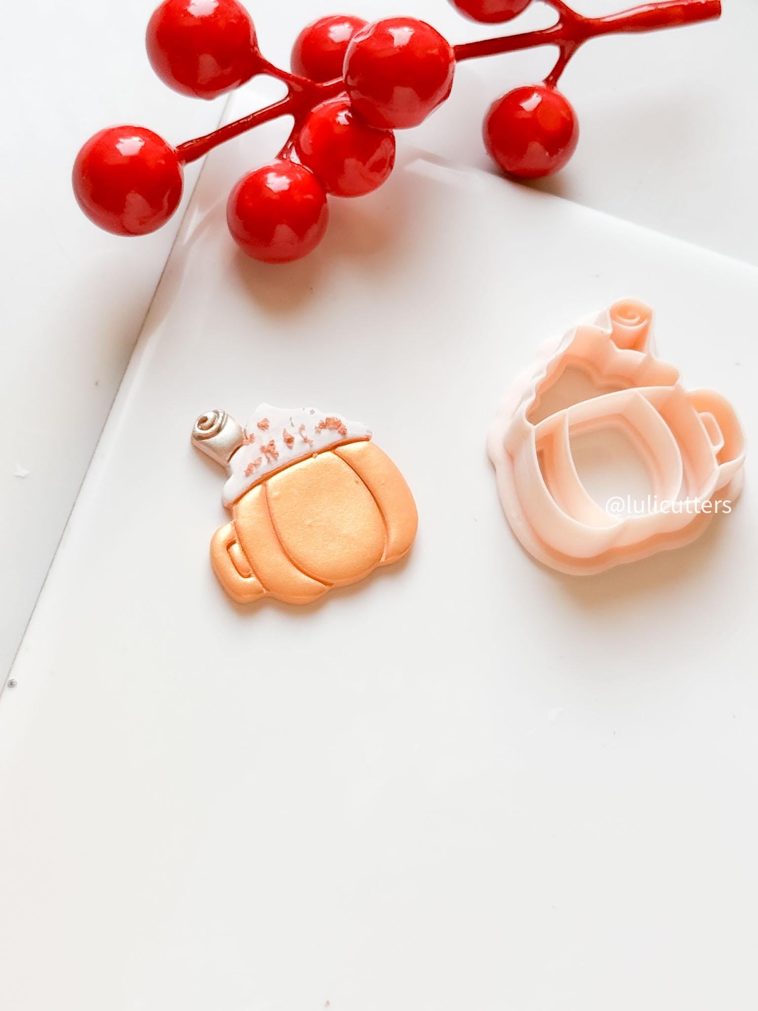 Pumpkin Spice Latte Polymer Clay Cutter: Fall Mug with Whipped Cream
