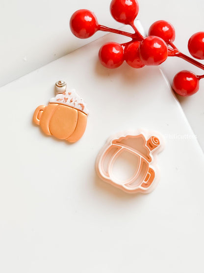 Pumpkin Spice Latte Polymer Clay Cutter: Fall Mug with Whipped Cream