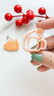 Pumpkin Spice Latte Polymer Clay Cutter: Fall Mug with Whipped Cream