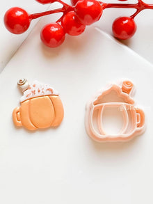 Pumpkin Spice Latte Polymer Clay Cutter: Fall Mug with Whipped Cream
