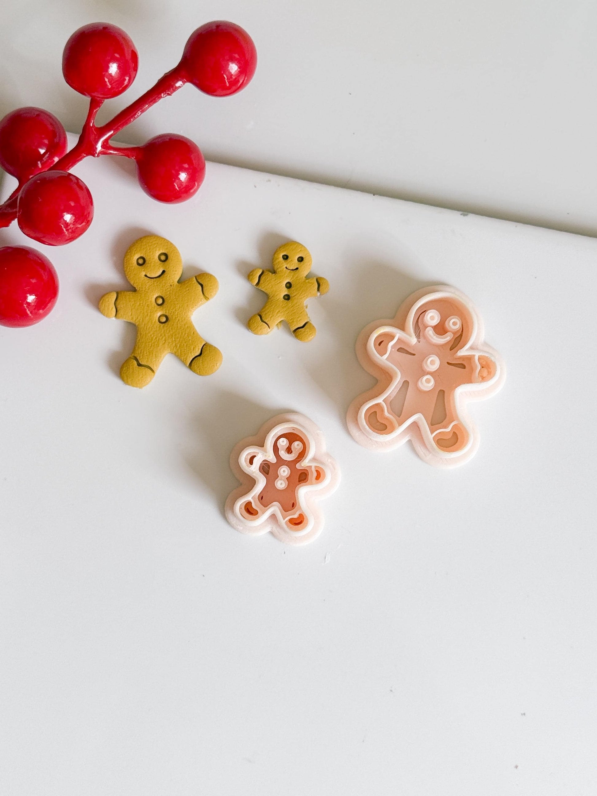 Gingerbread Man Polymer Clay Cutter Christmas Ornament and Charm Tool