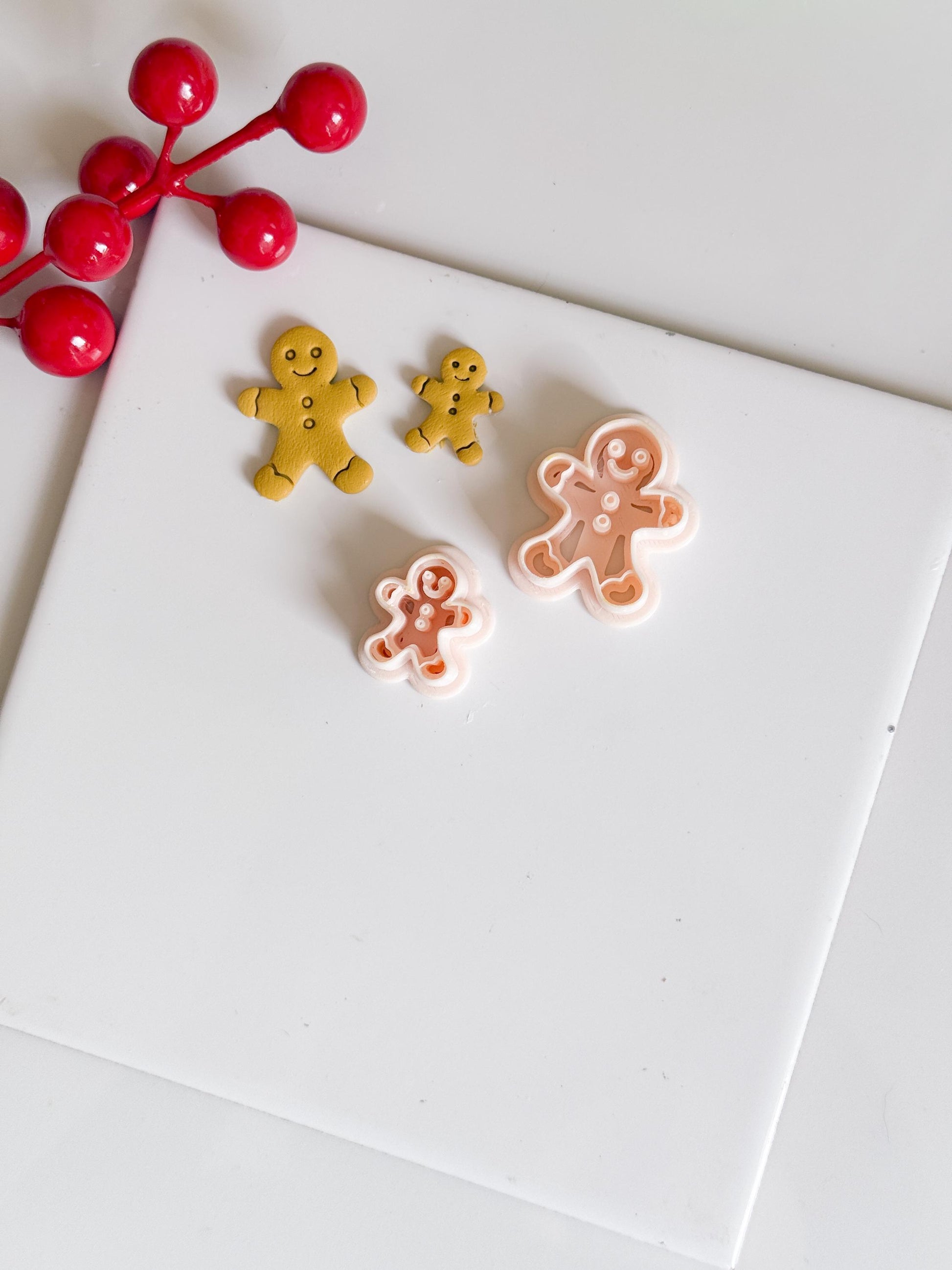 Gingerbread Man Polymer Clay Cutter Christmas Ornament and Charm Tool