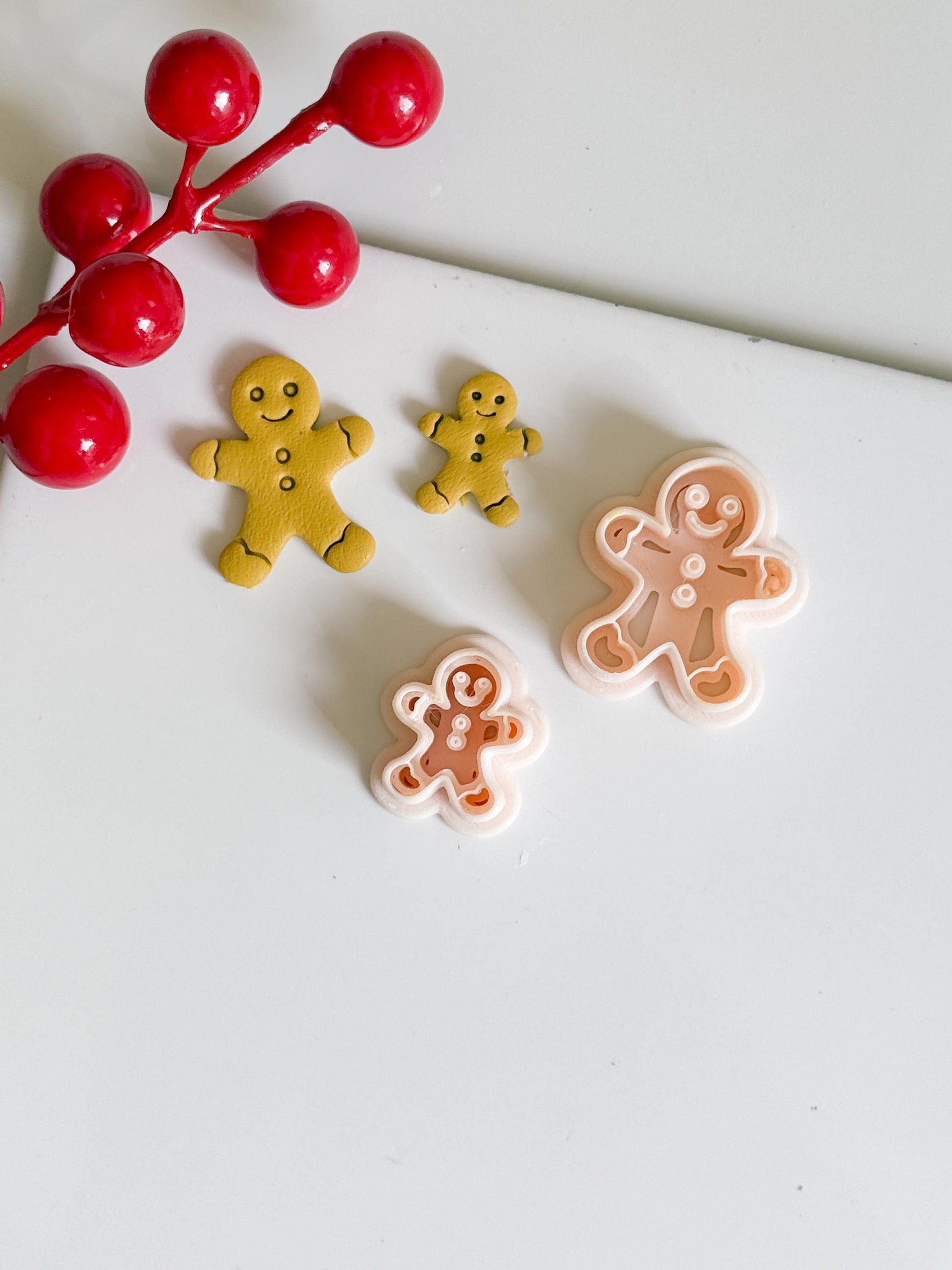 Gingerbread Man Polymer Clay Cutter Christmas Ornament and Charm Tool