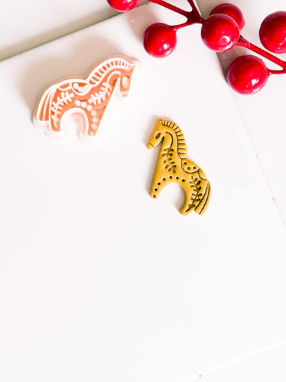 Nordic Dala Horse Polymer Clay Cutter for Earrings and Christmas Ornaments