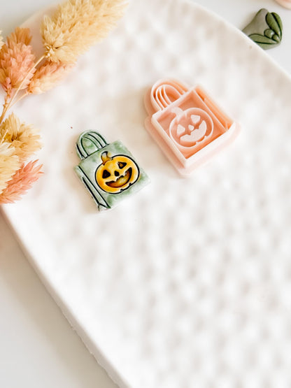Halloween Polymer Clay Cutter: Pumpkin Trick or Treat Bag - Spooky Jewelry