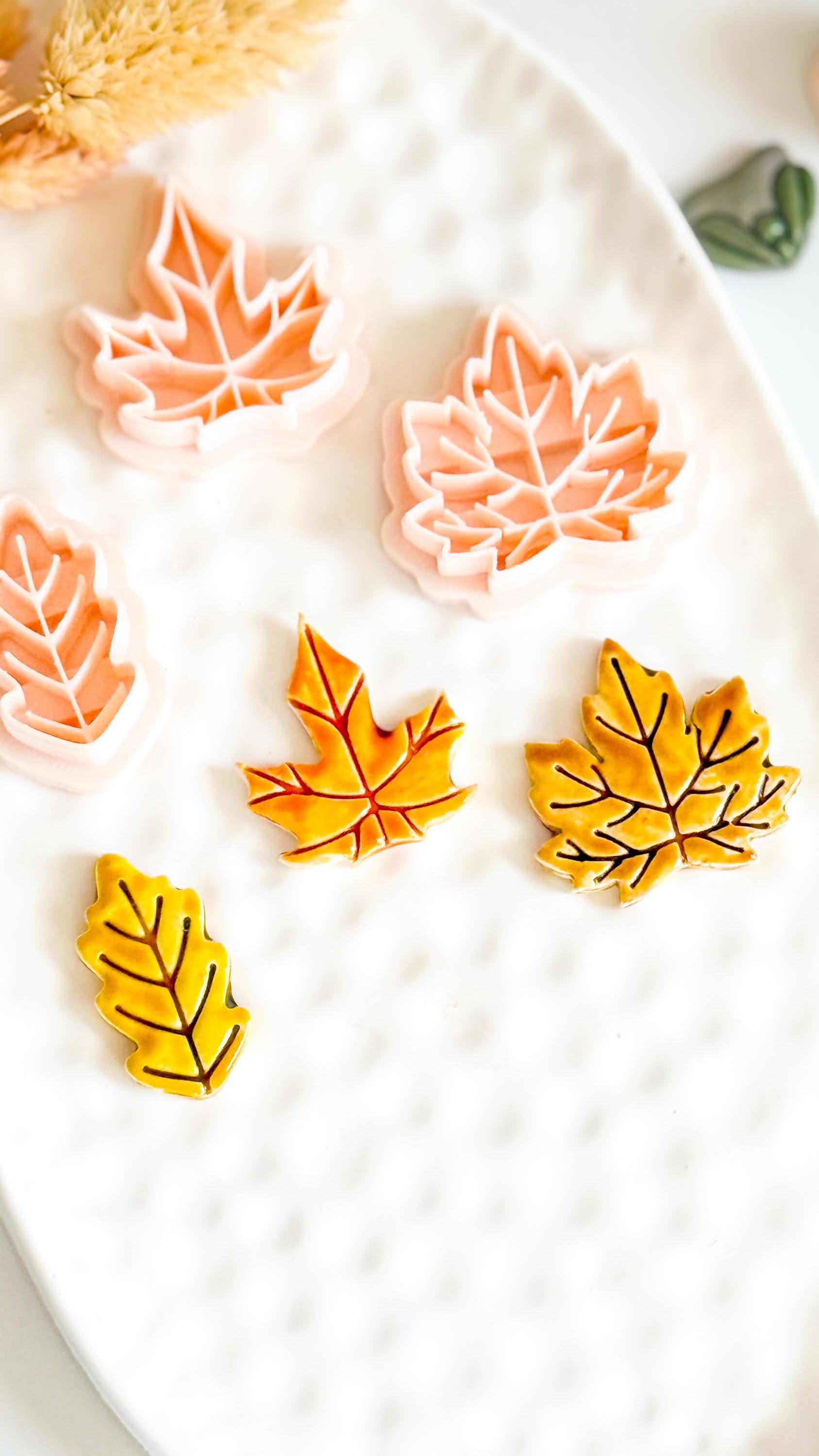 Autumn Leaf Clay Cutters: Oak & Maple Polymer Clay Jewelry