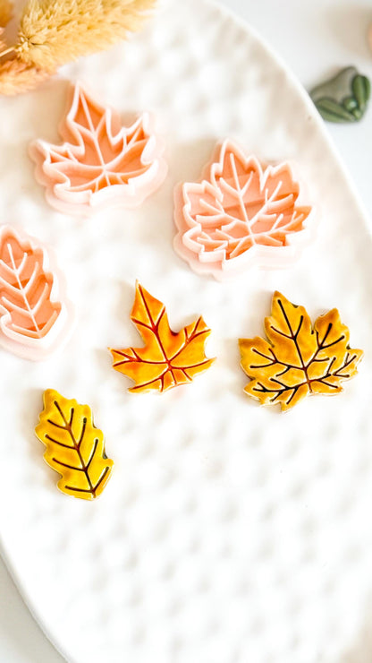 Autumn Leaf Clay Cutters: Oak & Maple Polymer Clay Jewelry