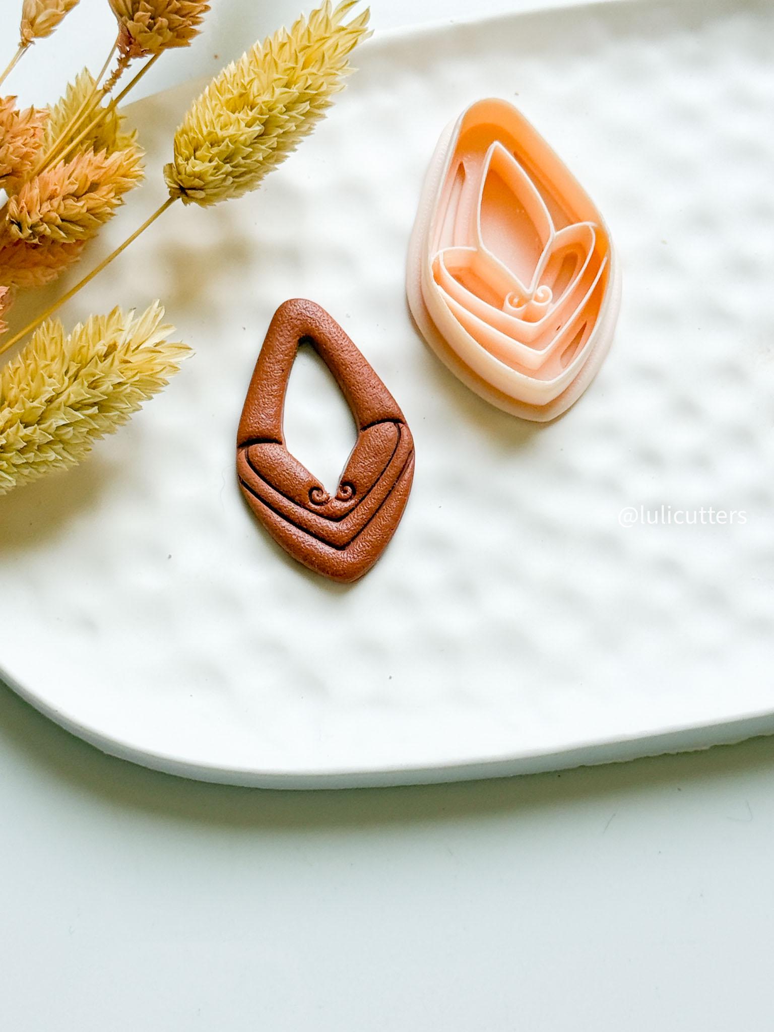 Lotus Teardrop Clay Cutter: Polymer Clay Earring, Boho Jewelry Designs