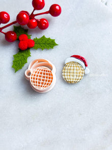 Santa Hat Ornament Clay Cutter: Polymer Clay Jewelry Tool - Grid Imprint
