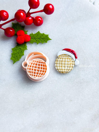 Santa Hat Ornament Clay Cutter: Polymer Clay Jewelry Tool - Grid Imprint