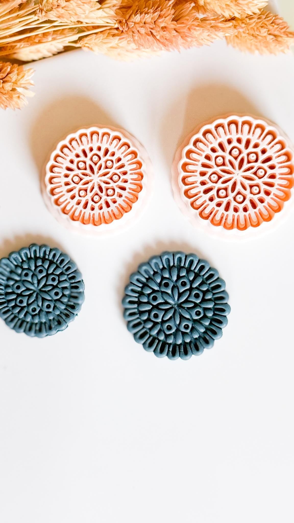 Mandala Floral Polymer Clay Cutter Earrings, Jewelry and Ornaments