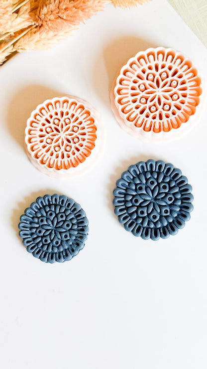Mandala Floral Polymer Clay Cutter Earrings, Jewelry and Ornaments