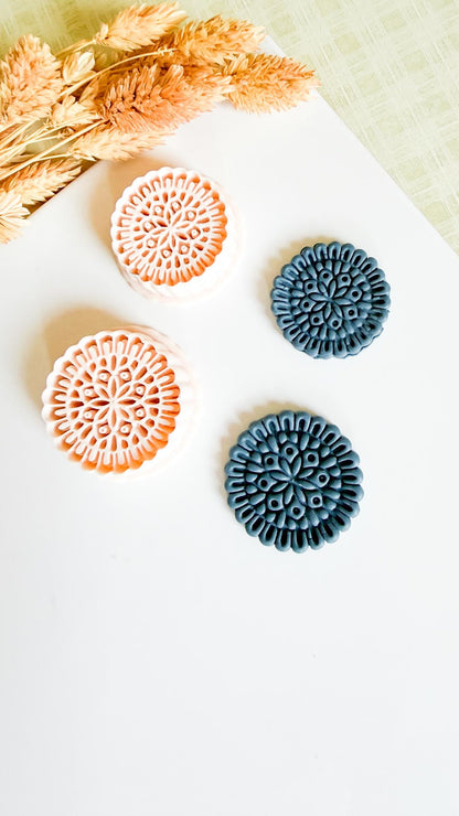 Mandala Floral Polymer Clay Cutter Earrings, Jewelry and Ornaments