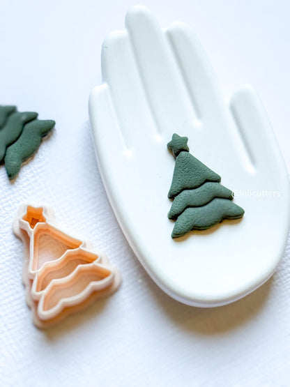 Christmas Tree Polymer Clay Cutter with Star Topper Holiday Jewelry and Crafts