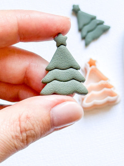 Christmas Tree Polymer Clay Cutter with Star Topper Holiday Jewelry and Crafts