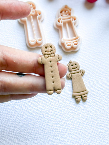 Gingerbread Boy and Girl Polymer Clay Cutters Christmas Earring Clay Tools