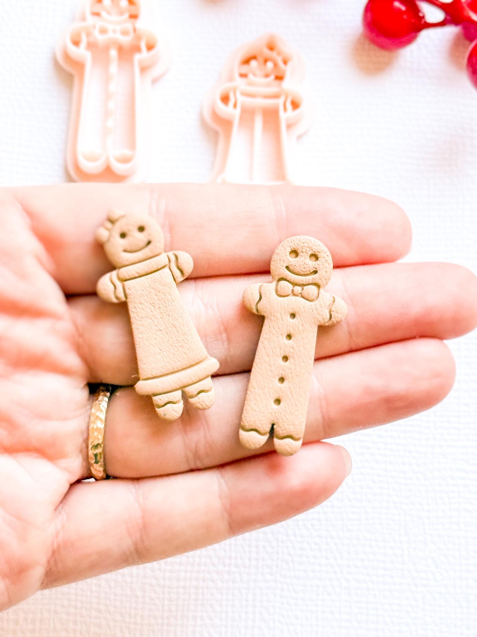 Gingerbread Boy and Girl Polymer Clay Cutters Christmas Earring Clay Tools