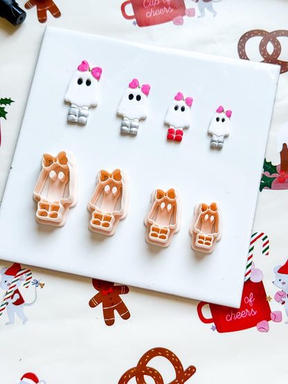 Bow Ghost Polymer Clay Cutter: Halloween Jewelry Supplies