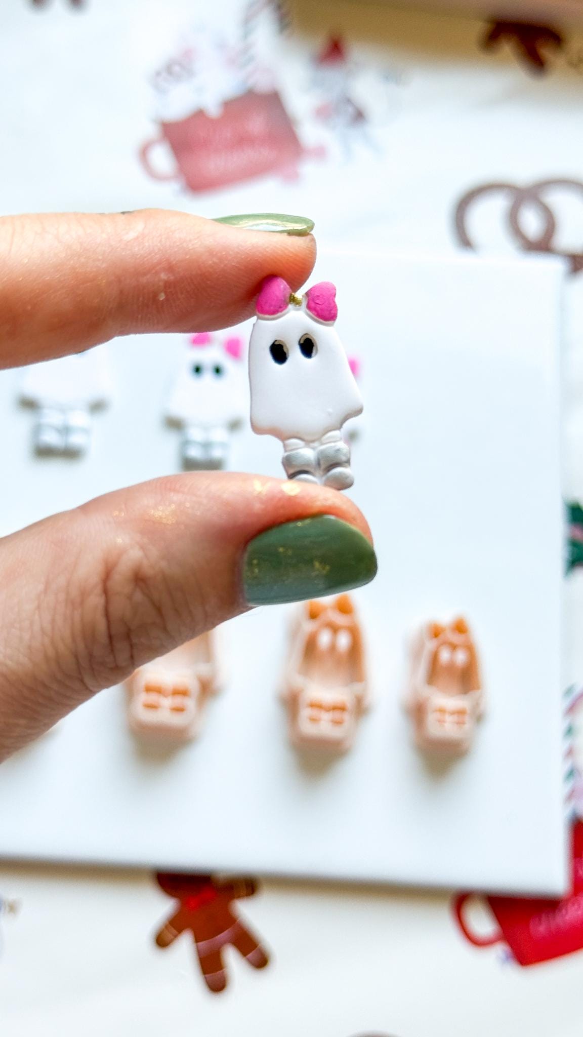 Bow Ghost Polymer Clay Cutter: Halloween Jewelry Supplies