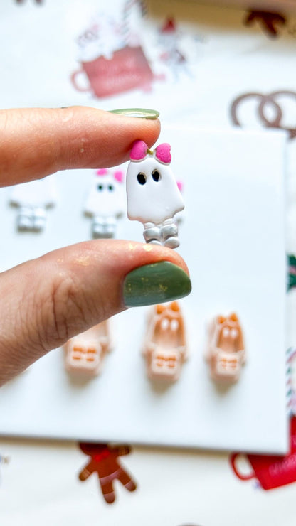 Bow Ghost Polymer Clay Cutter: Halloween Jewelry Supplies