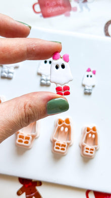 Bow Ghost Polymer Clay Cutter: Halloween Jewelry Supplies