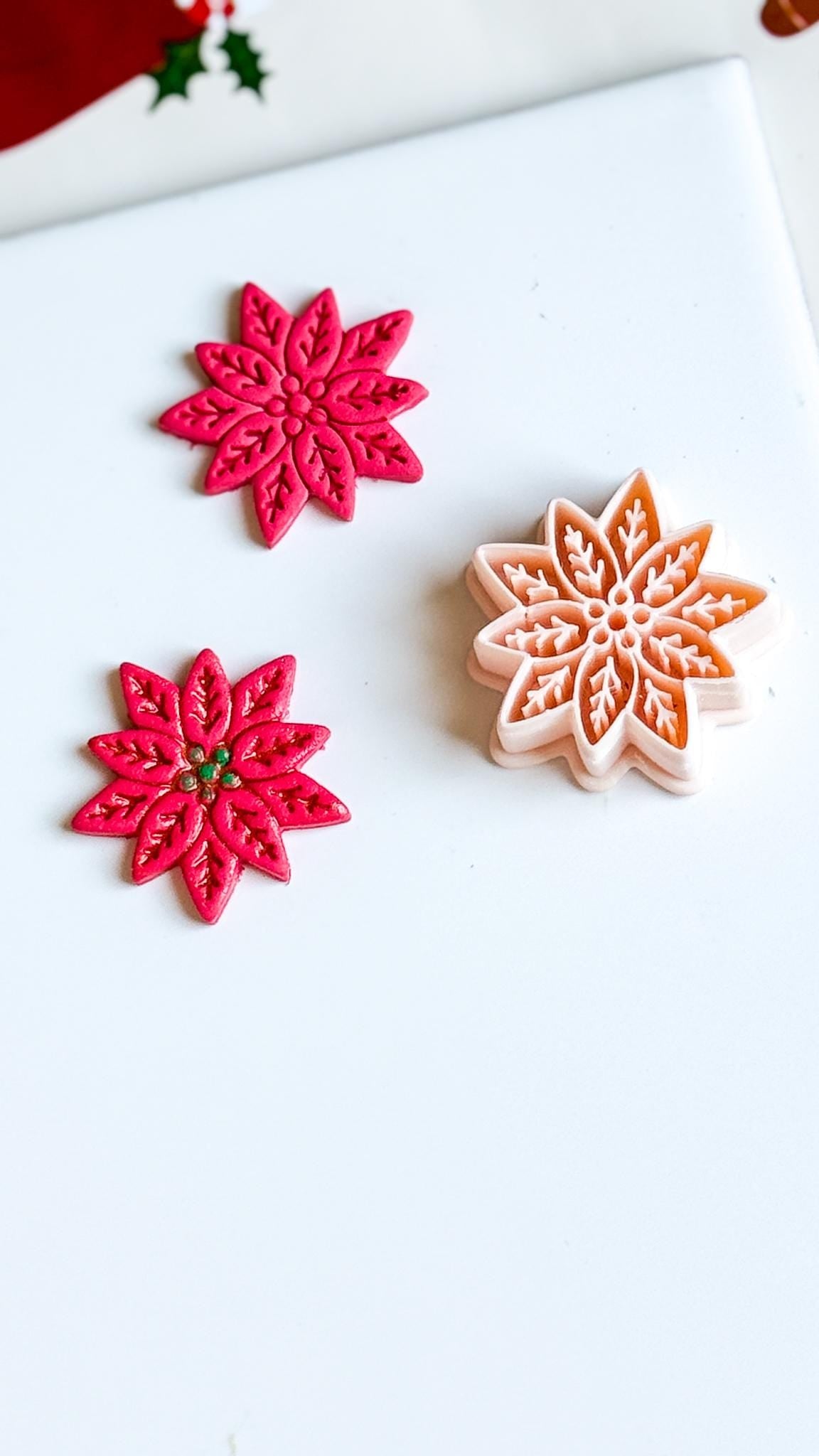 Poinsettia Snowflake Star Polymer Clay Cutter Christmas Holiday Jewelry Making Supplies