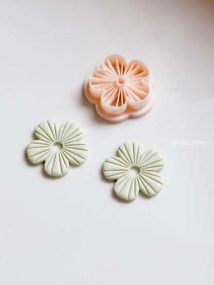 Textured Flower Polymer Clay Cutter: Radiating Petal Design