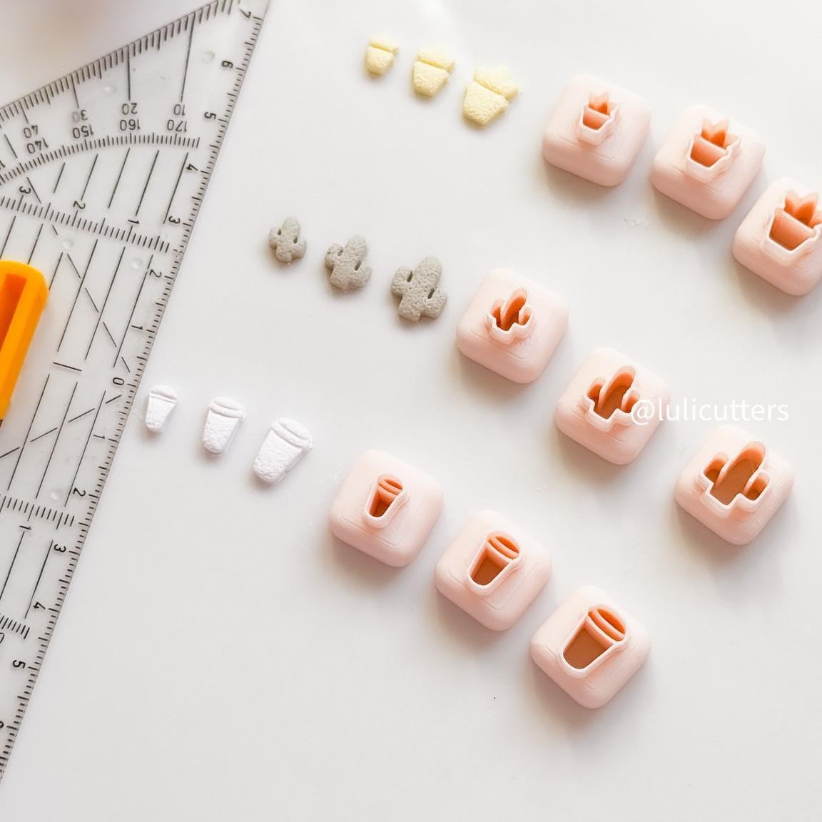 Micro Coffee Cup Polymer Clay Cutter Set: Stud Earring Jewelry Making