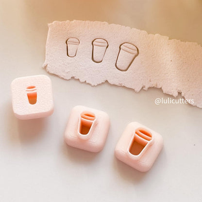 Micro Coffee Cup Polymer Clay Cutter Set: Stud Earring Jewelry Making