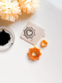 Sunburst Radiant Heart Polymer Clay Cutter Ex Voto Sacred Heart Tool