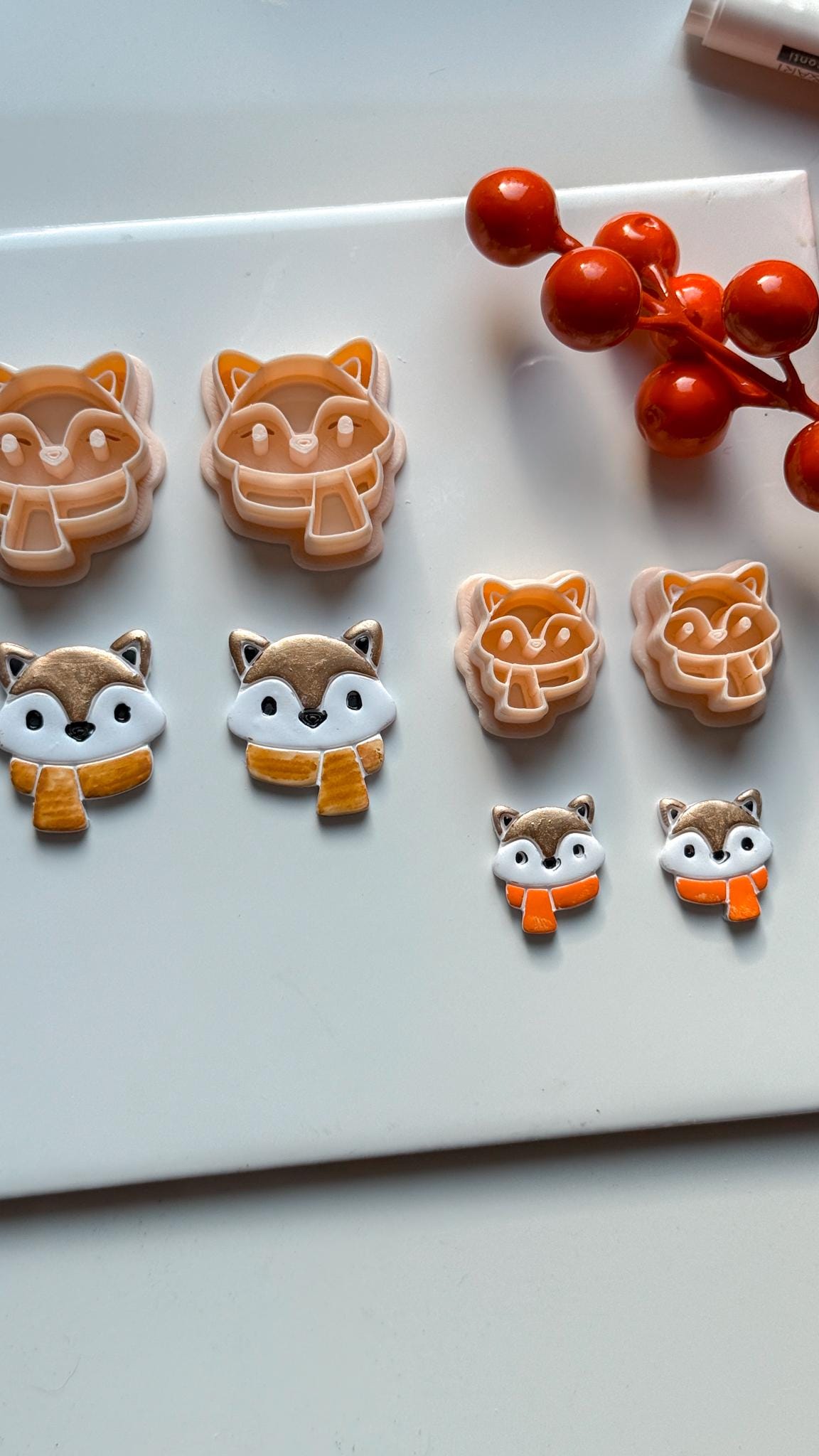 Fox Face Polymer Clay Cutter Winter Scarf Charm and Ornament Tool