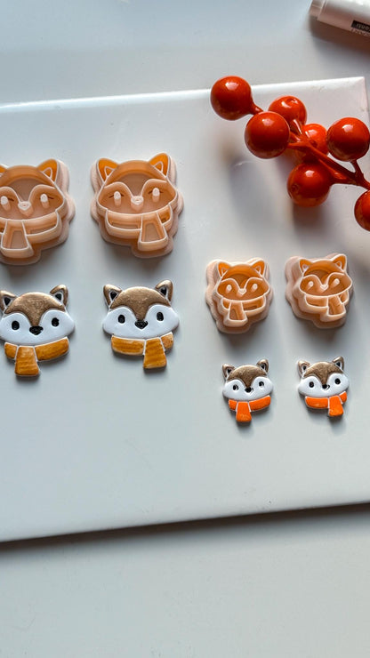 Fox Face Polymer Clay Cutter Winter Scarf Charm and Ornament Tool