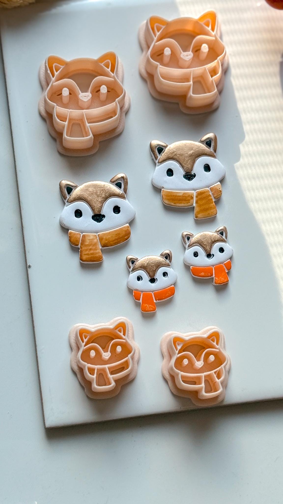 Fox Face Polymer Clay Cutter Winter Scarf Charm and Ornament Tool