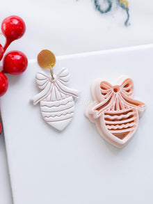 Winter Fairy Bow Ornament Polymer Clay Cutter Christmas Earrings and Decorations