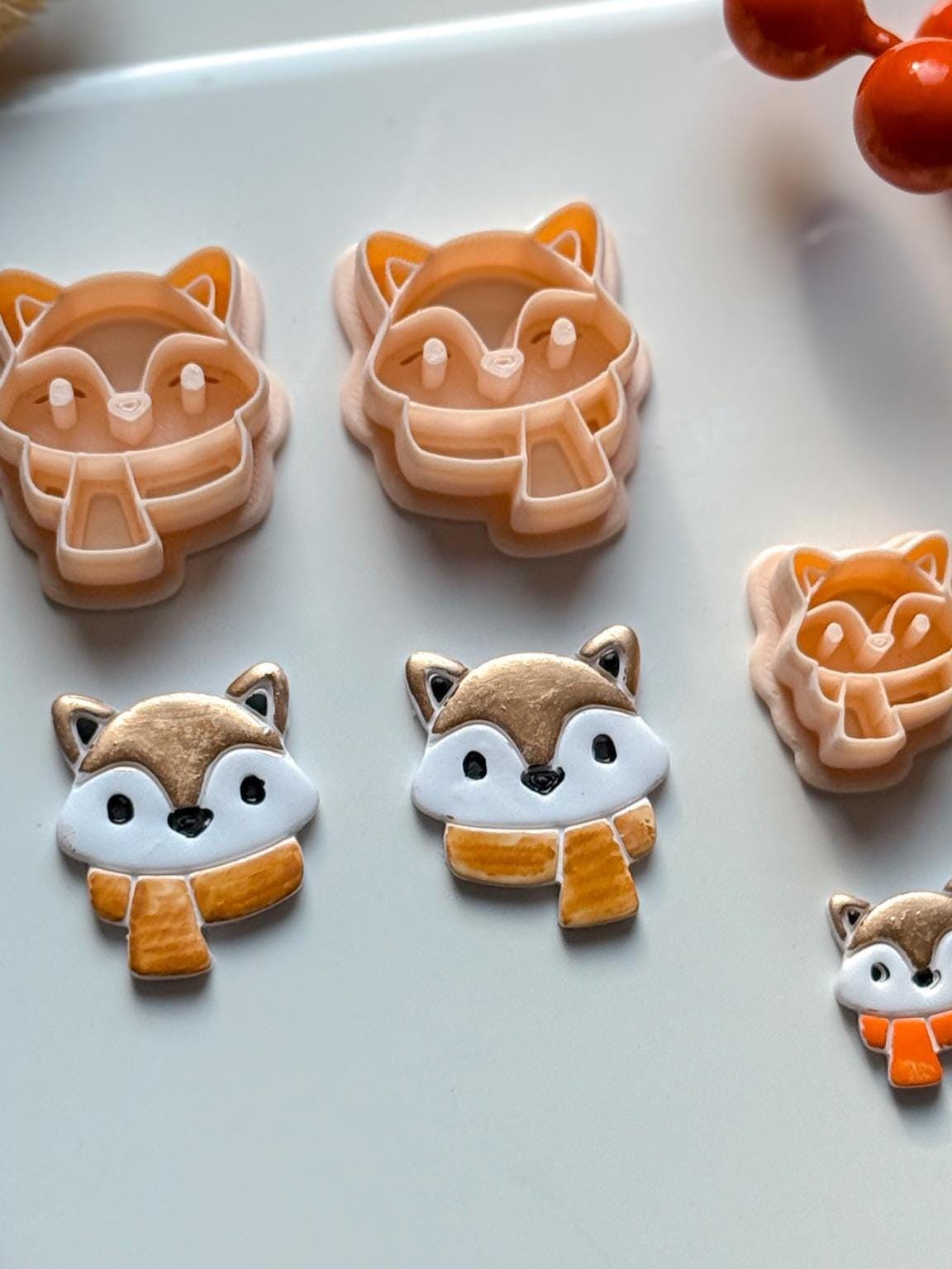 Fox Face Polymer Clay Cutter Winter Scarf Charm and Ornament Tool