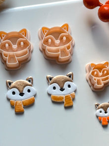 Fox Face Polymer Clay Cutter Winter Scarf Charm and Ornament Tool
