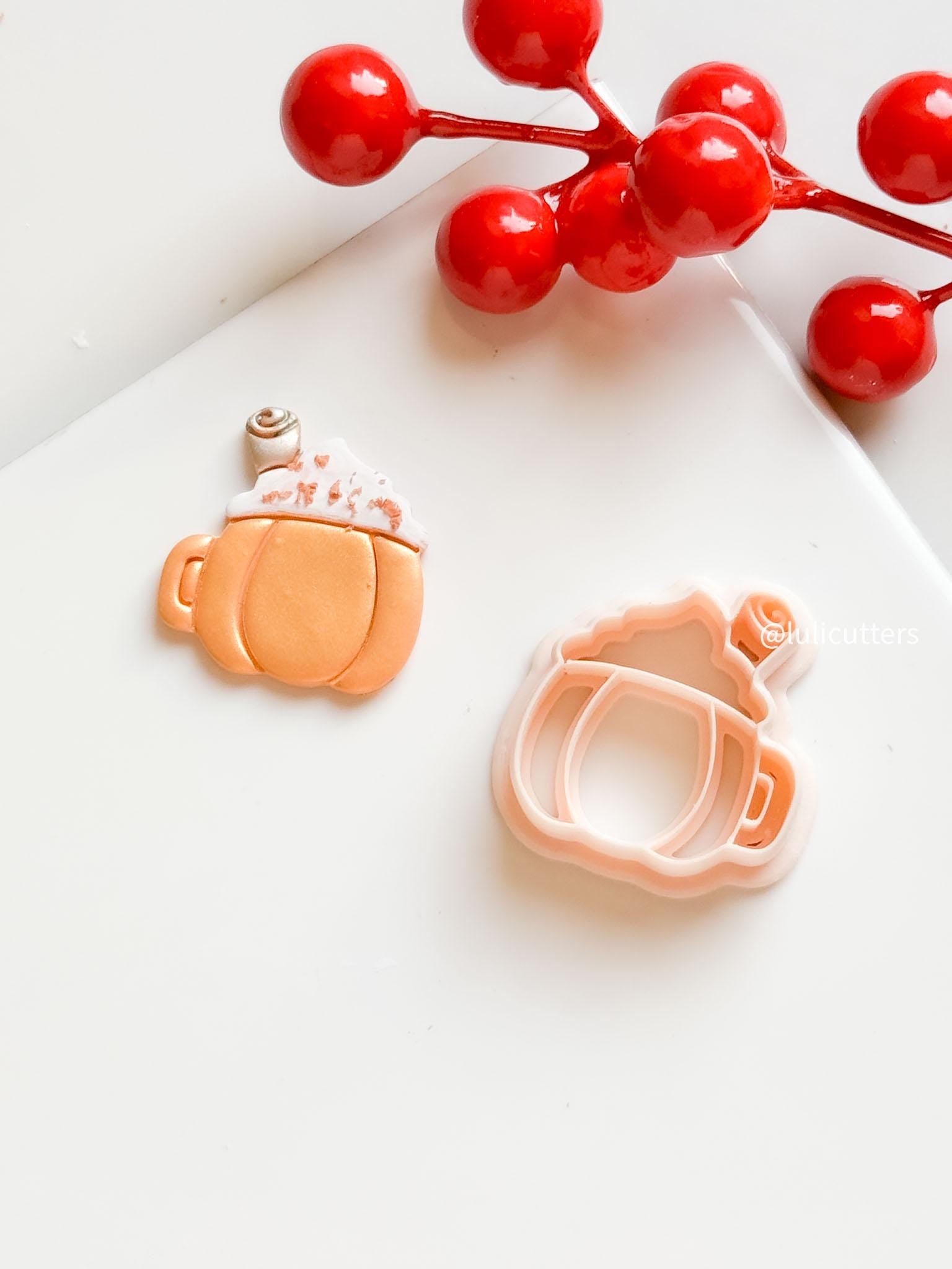 Pumpkin Spice Latte Polymer Clay Cutter: Fall Mug with Whipped Cream