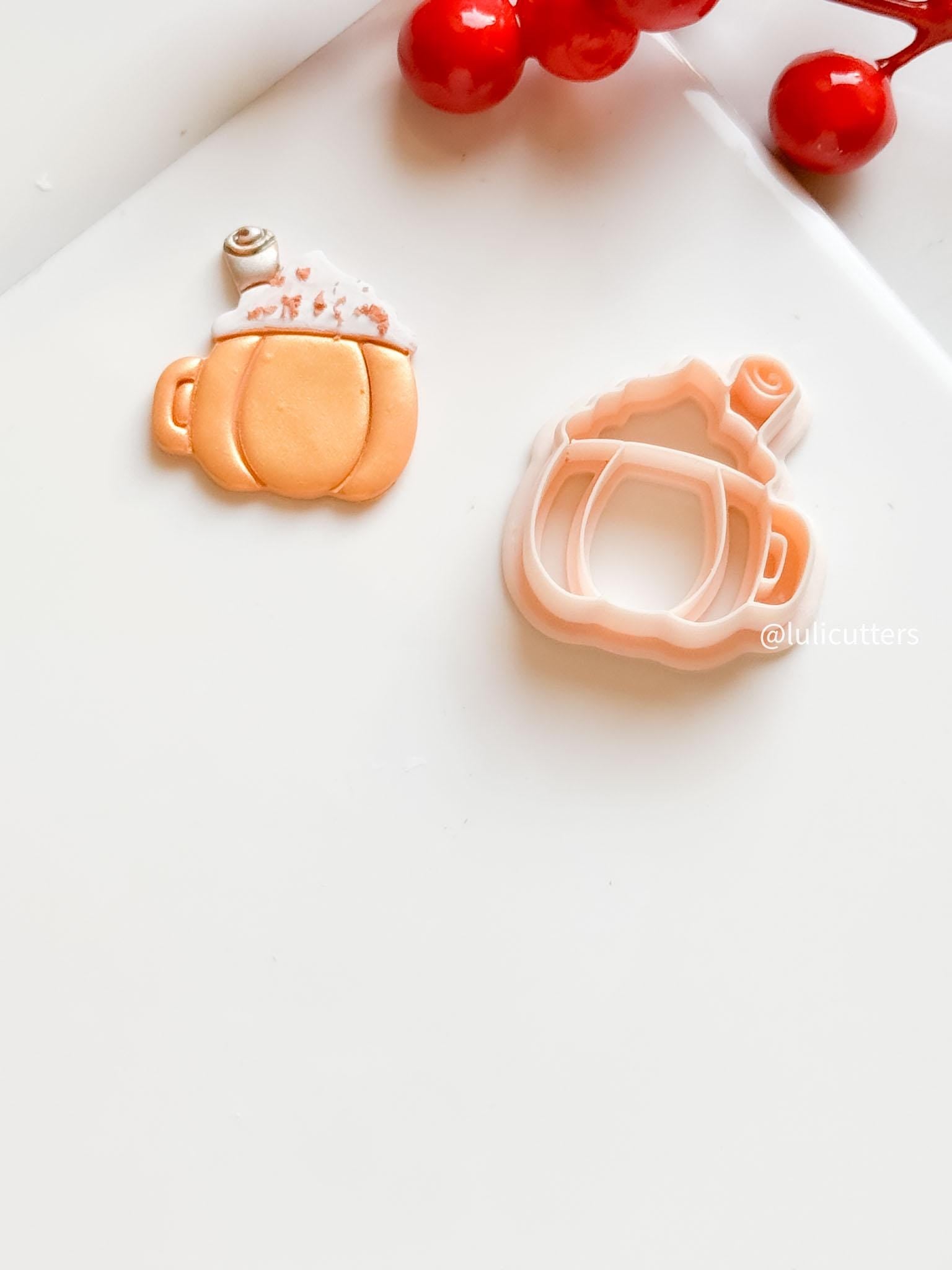 Pumpkin Spice Latte Polymer Clay Cutter: Fall Mug with Whipped Cream