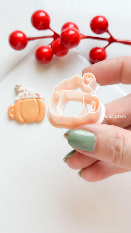 Pumpkin Spice Latte Polymer Clay Cutter: Fall Mug with Whipped Cream